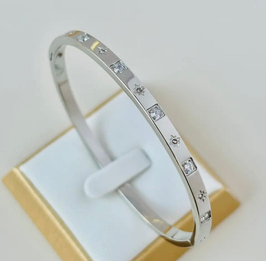 Celestial sparkle bangle (silver)